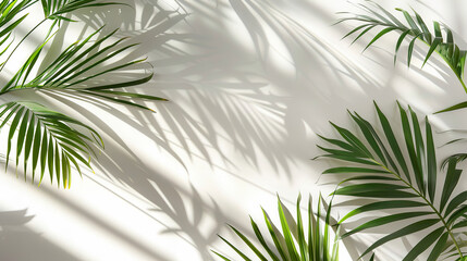 Tropical Palm Leaves on White Background