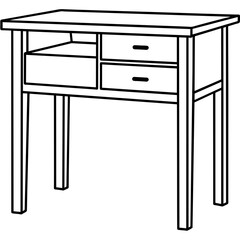 Simple Bedside Table Vector Illustration