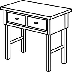 Simple Bedside Table Vector Illustration