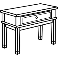 Simple Bedside Table Vector Illustration