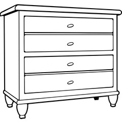 Vintage Dresser Clipart - Printable SVG Icon for POD & Microstock Design