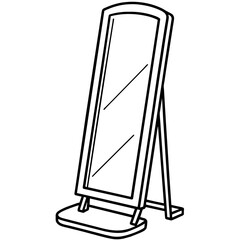 Minimal Black and White Line Art Mirror