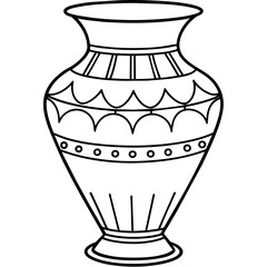 Modern Black and White Vase Line Art