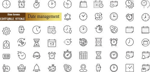 Date management feedback icons Pixel perfect