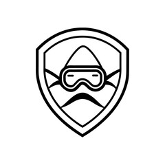 a minimalist Scuba diving under water logo vector art illustration (21)