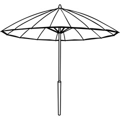 Line Drawing of an Umbrella: Versatile Design for Printing and Digital Graphics