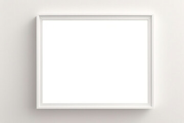 Fototapeta premium Realistischer leerer rechteckiger weißer Rahmen mit Passepartout auf grauem Hintergrund, Rand für Ihr kreatives Projekt, Mock-up-Muster, Vektordesignobjekt