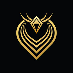 gold jewelers shop logo vector art illustration with a perfect stylish modern shape (41)