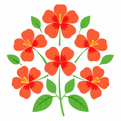 minimal Hibiscus flower set vector art illustration  (2)