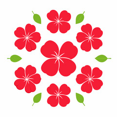 minimal Hibiscus flower set vector art illustration  (22)