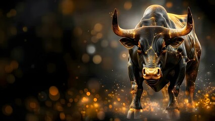 The Bull Constellation: Symbolizing Economic Growth, Prosperity, and Financial Success in Investing. Concept Investing, Bull constellation, Economic growth, Prosperity, Financial success