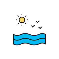 Sea icon design with white background stock illustration