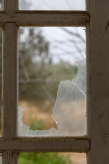 broken glass in a window frame 1