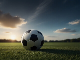 Fototapeta premium Soccer ball on field | Football Background 4k 2024