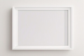 Realistischer leerer rechteckiger wei&szlig;er Rahmen mit Passepartout auf grauem Hintergrund, Rand f&uuml;r Ihr kreatives Projekt, Mock-up-Muster, Vektordesignobjekt