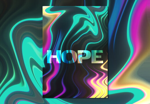 Colorful Abstract Wavy Poster Layout Design