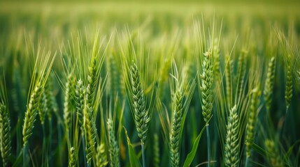 green wheat background, agricultural concept