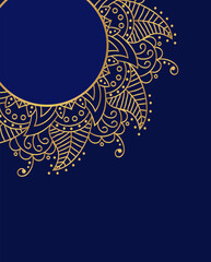 Clean white cover with gold beautiful flower. Golden vector mandala. A symbol of life and health. Invitation, wedding card, magic symbol.