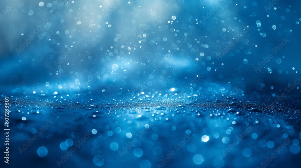 Canvas Prints abstract blue bokeh lights on dark background