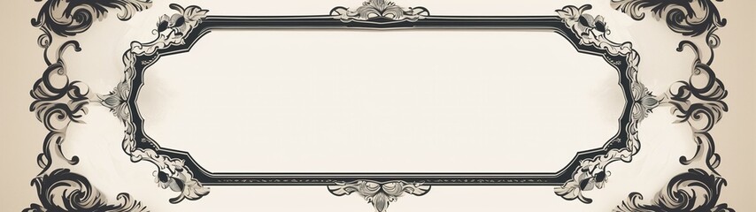 Elegant vintage frame ornament design for banner background with size ratio 32:9