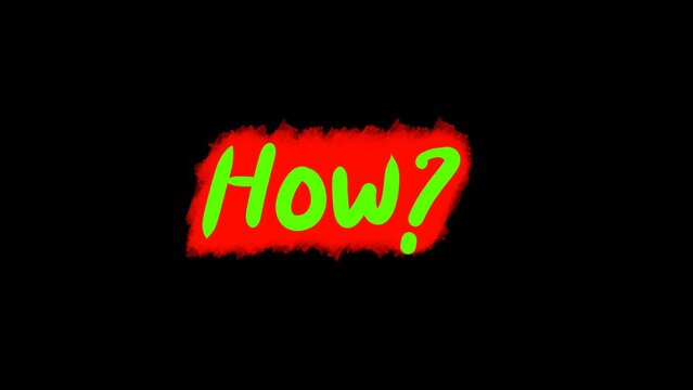 The word how is yellow with a brush paint style