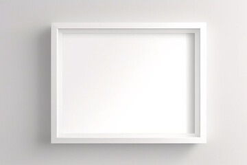 Realistischer leerer rechteckiger weißer Rahmen mit Passepartout auf grauem Hintergrund, Rand für Ihr kreatives Projekt, Mock-up-Muster, Vektordesignobjekt