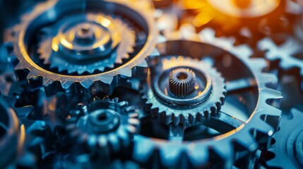 A close up of a set of gears with a metallic look