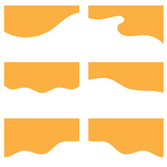 Set of Template Dividers Shapes for Website. Curve Lines, Drops, Wave Collection of Design Element for Top, Bottom Page Web Site. Divider Header for App, Banners or Posters. Vector Illustration