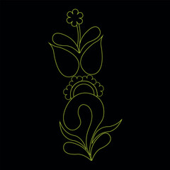 Hand-drawn flat design simple flower outline