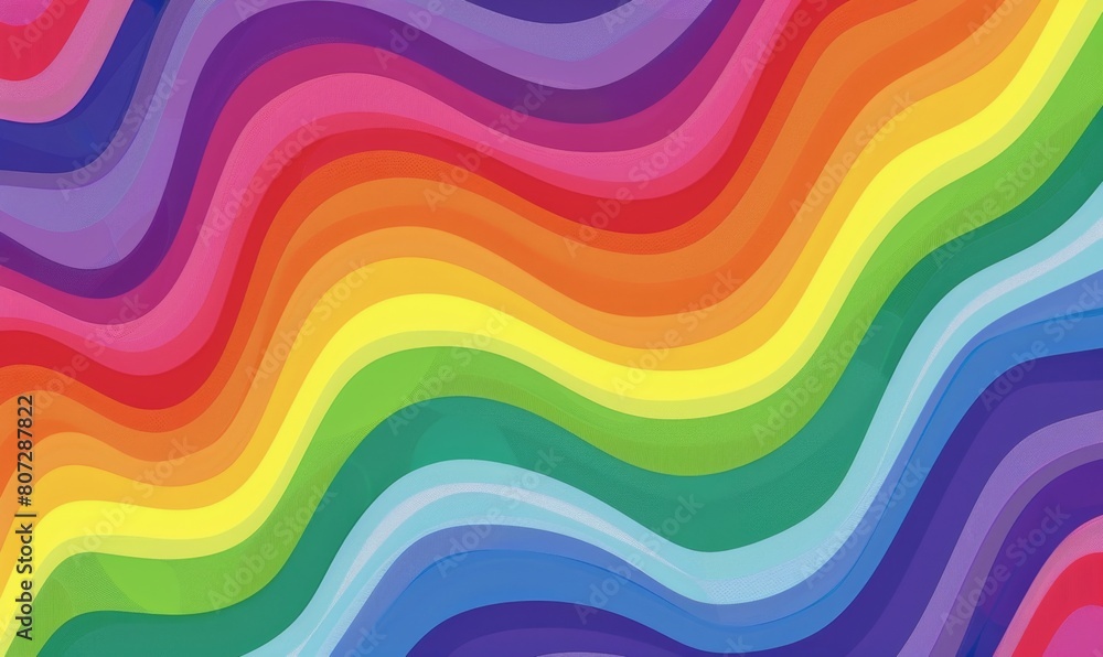 Poster rainbow wavy line pattern background generative ai