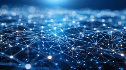 A blue background with a person in the center surrounded by many other icons