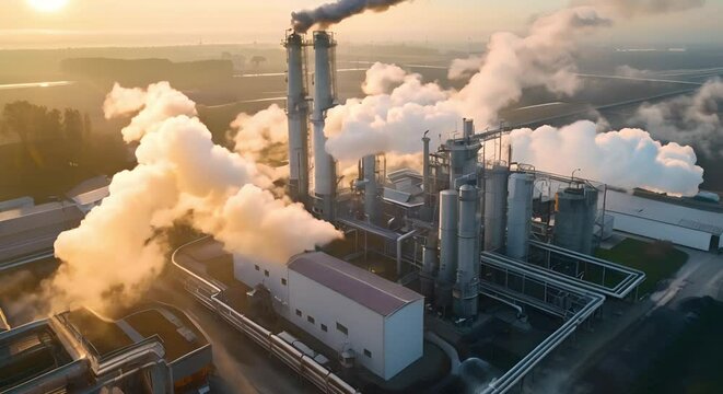 Operating biofuel plant sustainably produces energy from organic sources. Concept Biofuel Production, Sustainable Energy, Organic Sources, Eco-Friendly Practices, Renewable Resources
