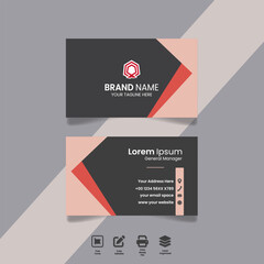 minimal, elegant black and peach color business card template
