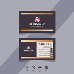 vector minimal, modern black and golden business card template
