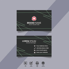 Free vector minimal, modern black and green business card template