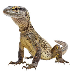 Obraz premium Monitor lizzard isolated on white or transparent background