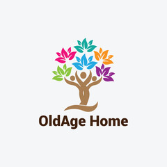 elder take care home logo design vector