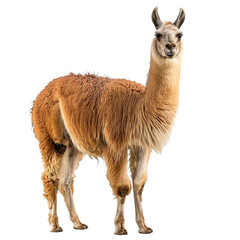 Fototapeta premium Llama full body isolated on white or transparent background