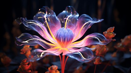 A neon flower, a digital representation of modern-day splendor.