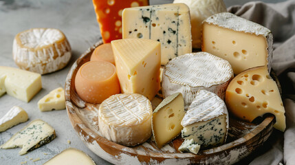 Assortment of Different Types of Cheese on Table