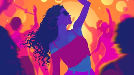 Vibrant Music Festival Dance Party Generative AI
