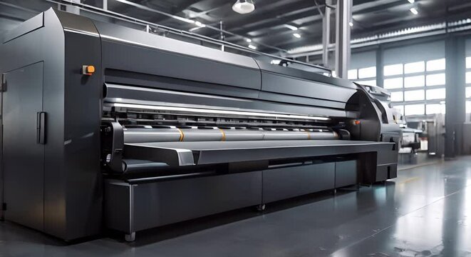 Large printing machine for versatile printing needs on its side. Concept Large Format Printer, Printing Equipment, Versatile Printing Machine, Commercial Printers, Print Production