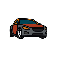 Original vector illustration. A passenger car. A contour icon.