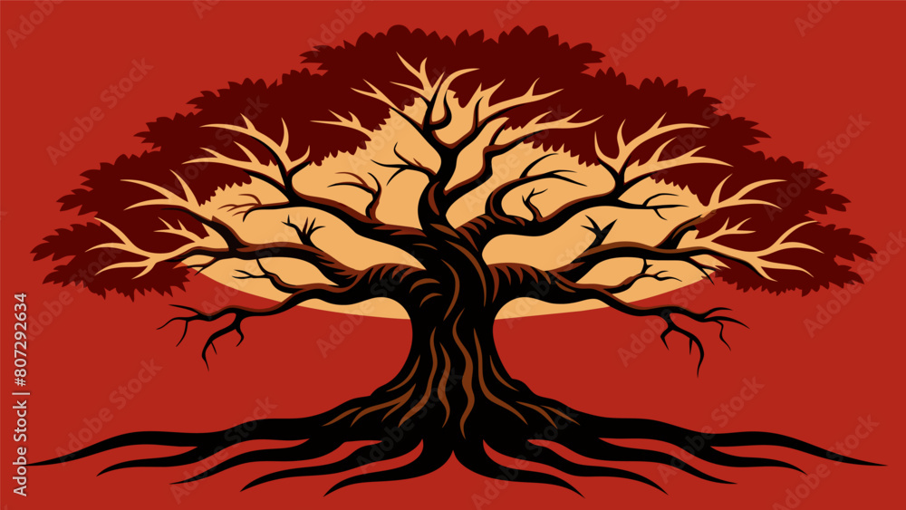Poster the gnarled wisdom tree was a symbol of resilience and perseverance enduring through the ages with i