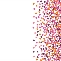 Vector edging, ribbon, border from hearts. Hand-drawn romantic pattern. Valentine's Day. Banner template. Vector illustration.