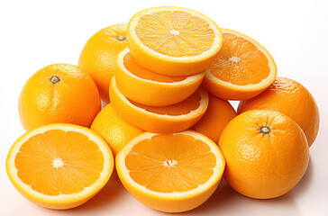 A close-up view of a stack of oranges placed on top of each other creating a neat arrangement