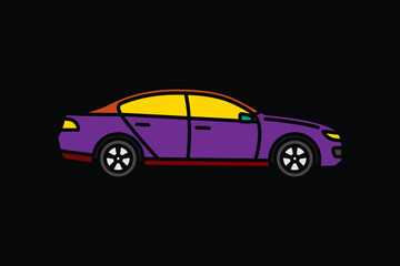 Original vector illustration. A passenger car. A contour icon.