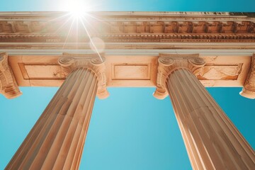 Naklejka premium Classical Columns: Icons of Stoic Philosophy