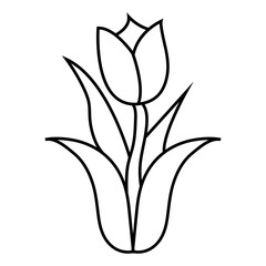 Hand-drawn simple flower outline