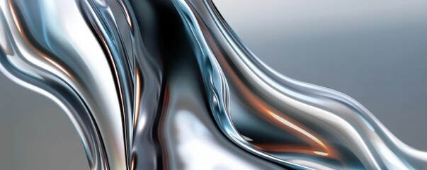 Chrome Metal Wave Background.